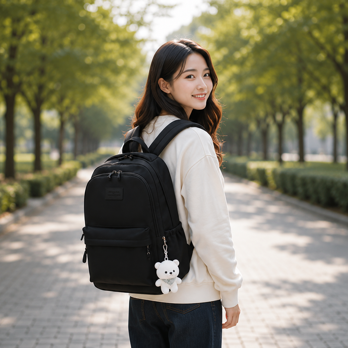 Zaino donna con porta PC e tasca frontale