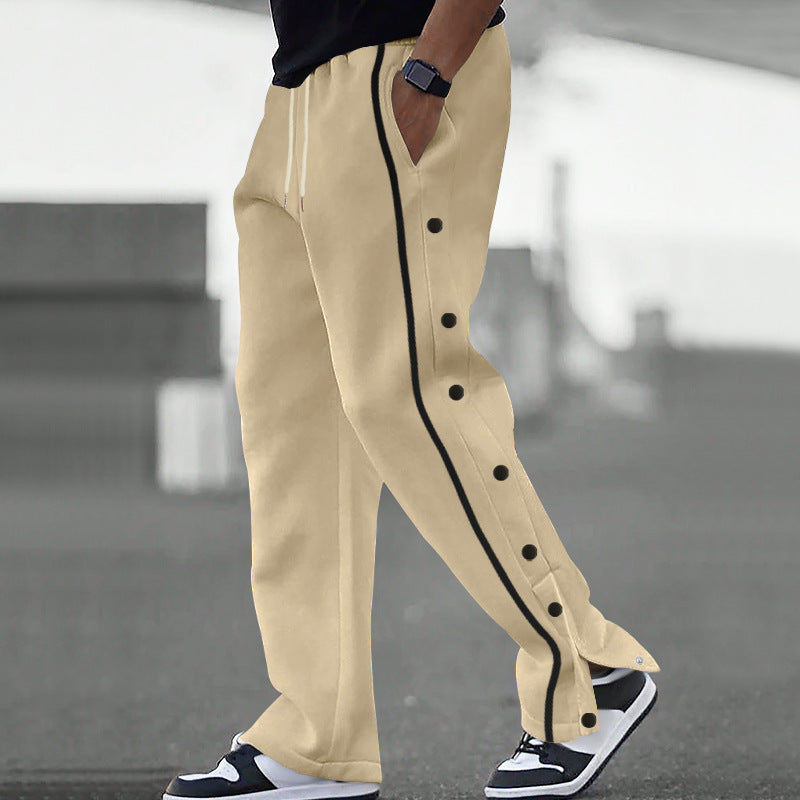 Pantaloni jogging uomo con bottoni a pressione
