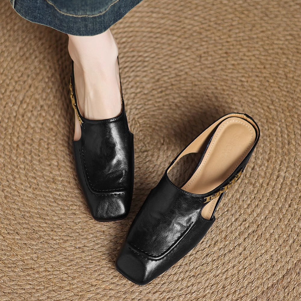 Mules donna con catena decorativa