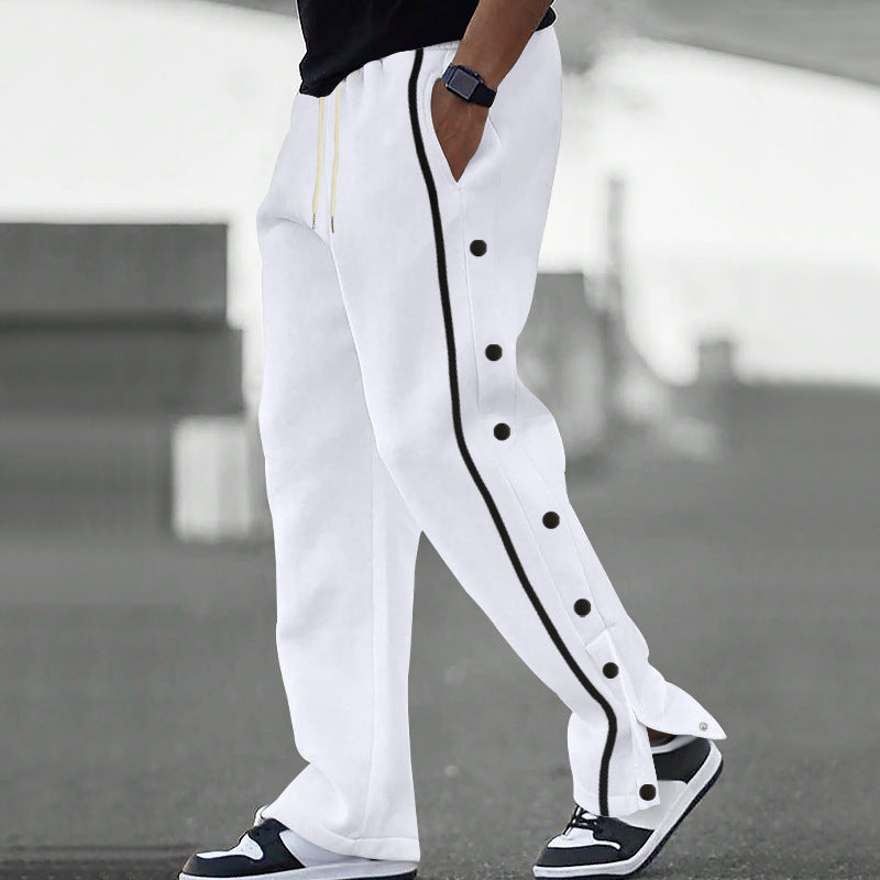 Pantaloni jogging uomo con bottoni a pressione