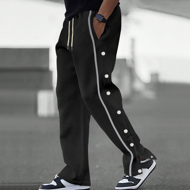 Pantaloni jogging uomo con bottoni a pressione