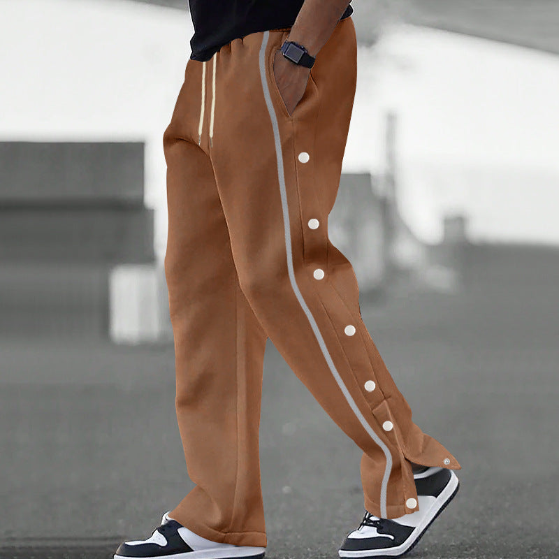 Pantaloni jogging uomo con bottoni a pressione