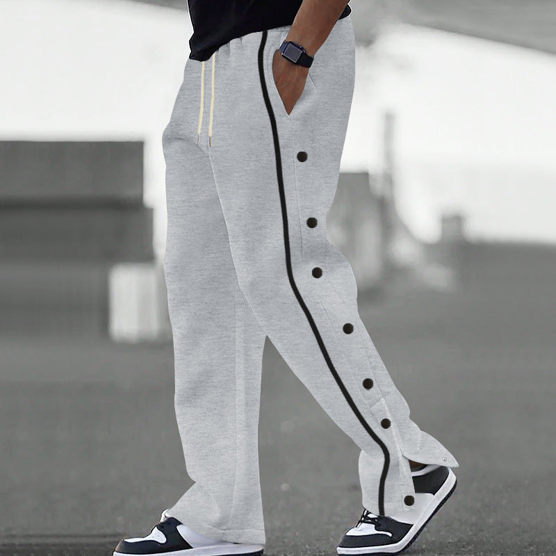 Pantaloni jogging uomo con bottoni a pressione