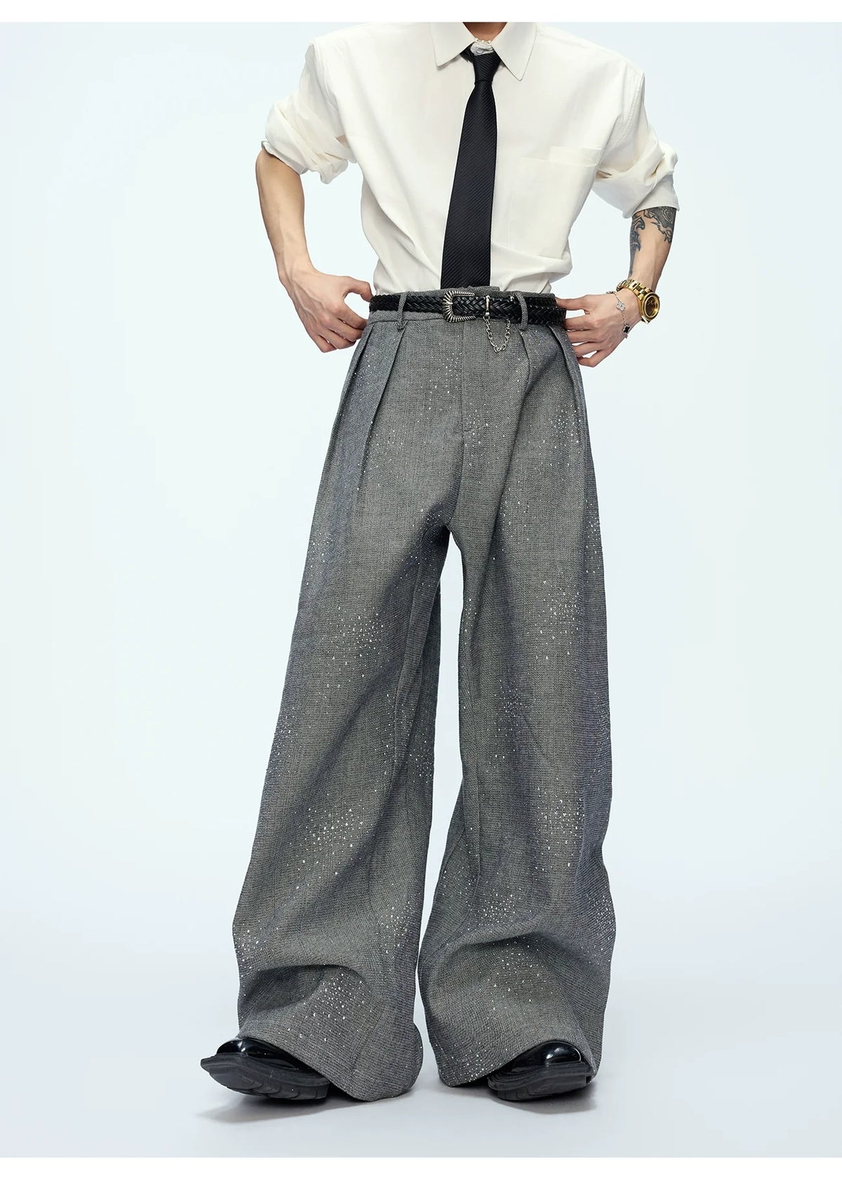 Matteo | Completo Uomo Glitter con Giacca Zip e Pantaloni
