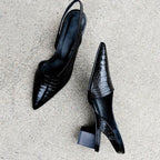 Valeria | Décolleté Slingback Donna a Punta con Tacco Basso
