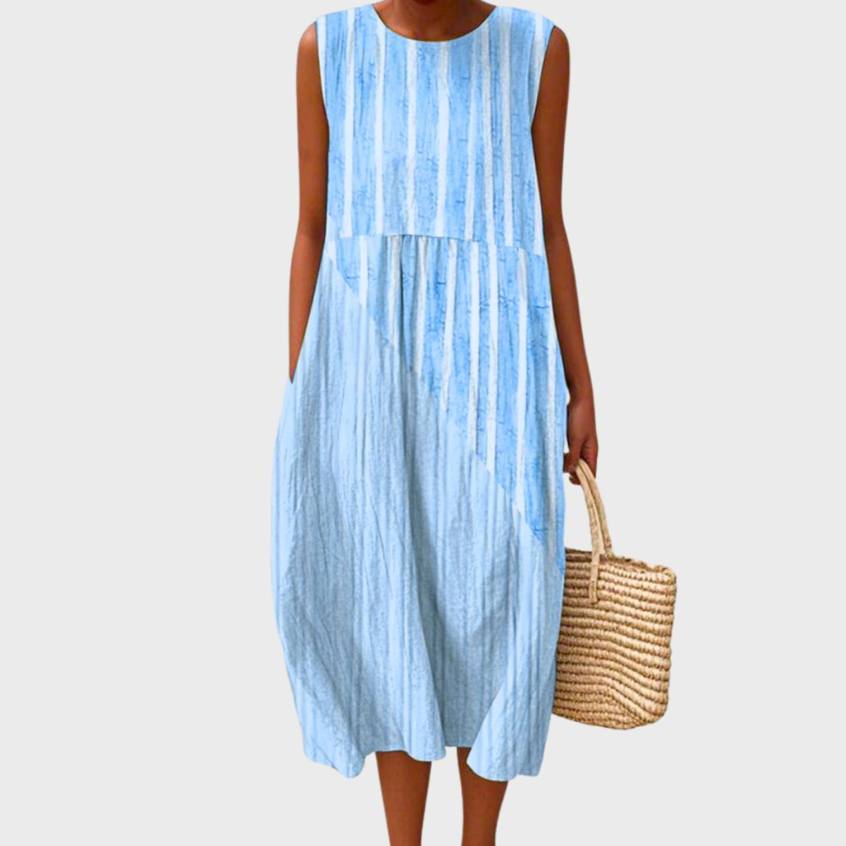 Rachele | Abito Midi Donna a Quadri Blu