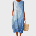 Rachele | Abito Midi Donna a Quadri Blu