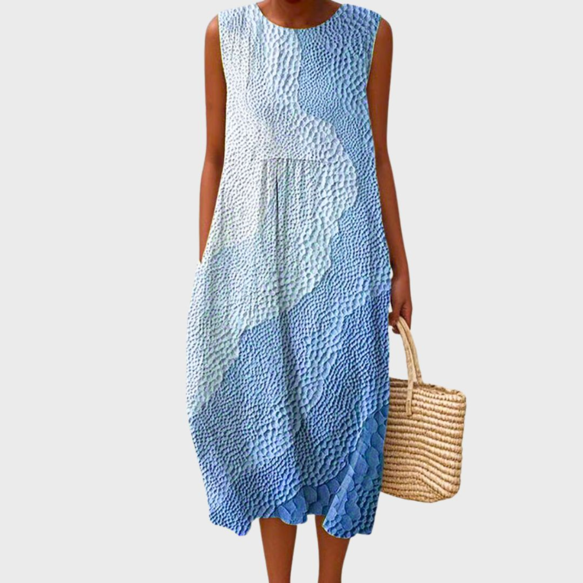 Rachele | Abito Midi Donna a Quadri Blu