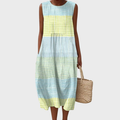 Rachele | Abito Midi Donna a Quadri Blu