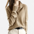 Cardigan donna con scollo a V e bottoni