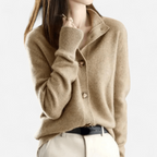 Cardigan donna con scollo a V e bottoni