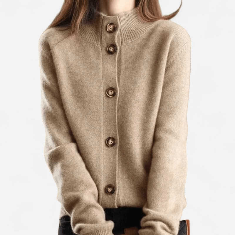 Cardigan donna con scollo a V e bottoni