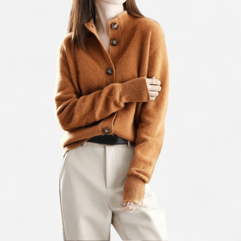 Cardigan donna con scollo a V e bottoni