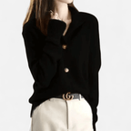 Cardigan donna con scollo a V e bottoni