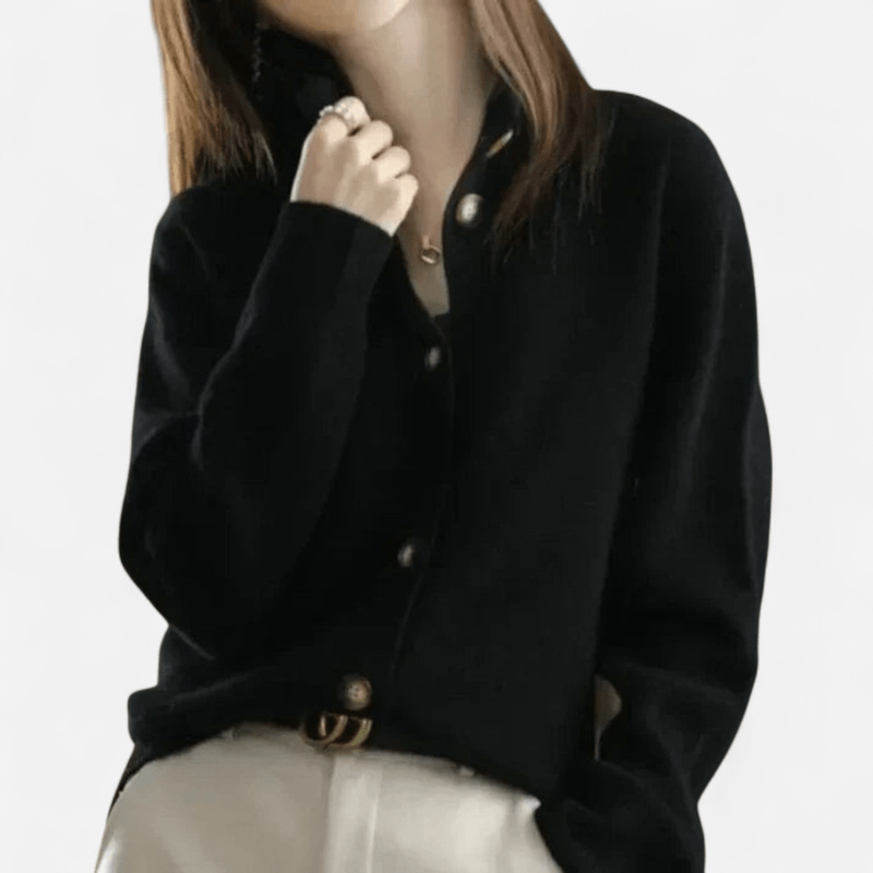 Cardigan donna con scollo a V e bottoni