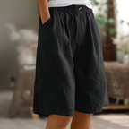 Shorts donna con elastico in vita e tasche
