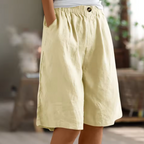 Shorts donna con elastico in vita e tasche