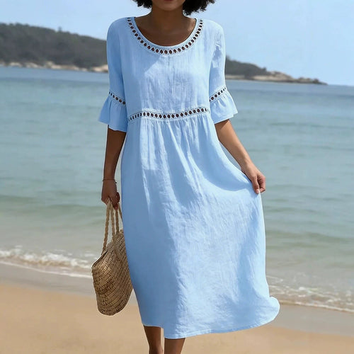 Abito midi donna con maniche svasate
