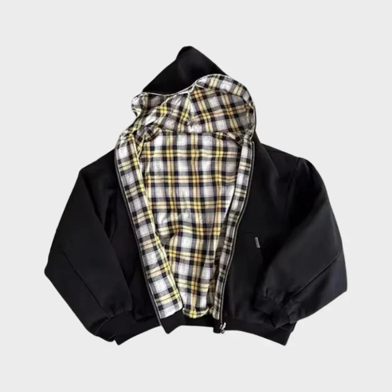 Felpa unisex reversibile con cappuccio e zip