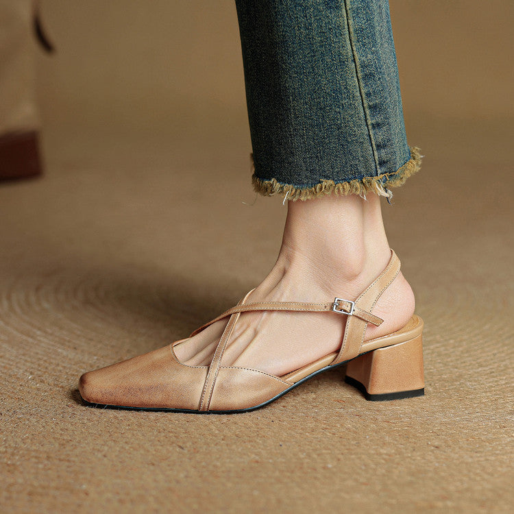 Tiziana | Décolleté Donna con Cinturini e Tacco Largo