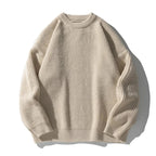 Maglione donna a coste con scollo rotondo