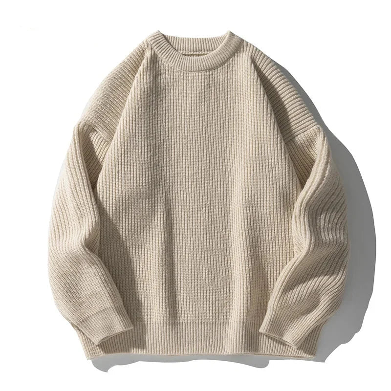 Maglione donna a coste con scollo rotondo