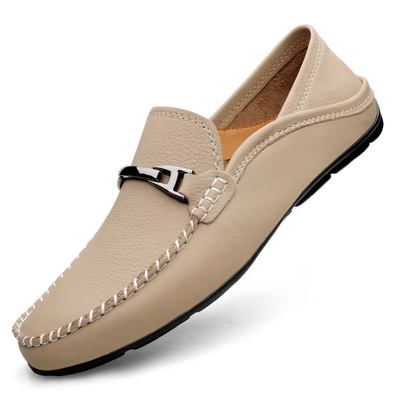 Mocassini uomo con fibbia decorativa a T
