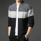 Cardigan uomo con zip e blocchi di colore