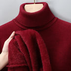Dolcevita uomo in maglia fine con bordi a costine