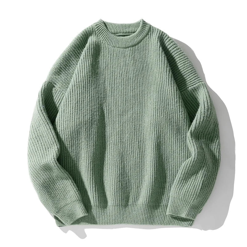 Maglione donna a coste con scollo rotondo