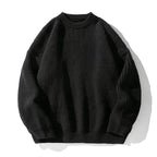 Maglione donna a coste con scollo rotondo