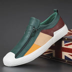 Sneaker uomo senza lacci con zip e suola spessa