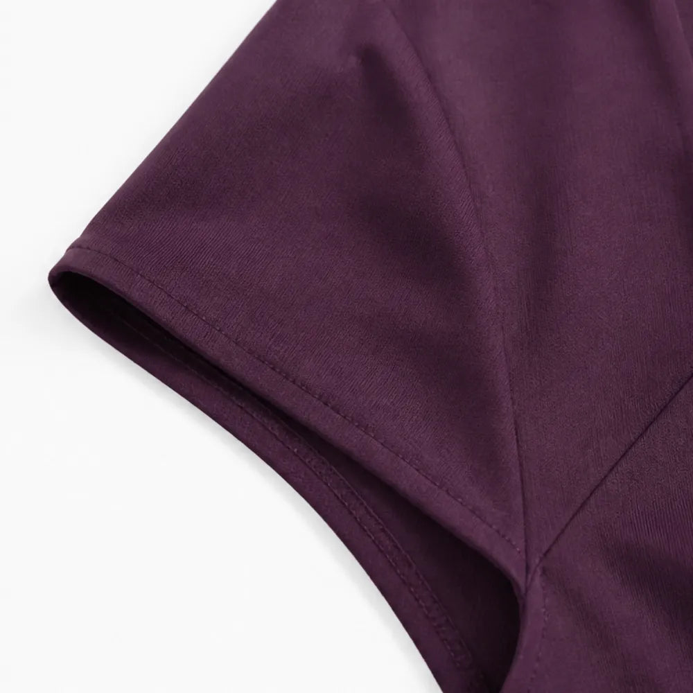 Abito midi donna con scollo quadrato