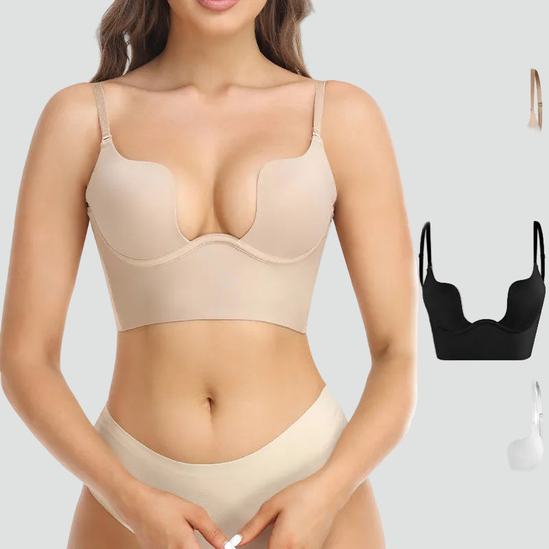 Reggiseno push up donna con spalline trasparenti