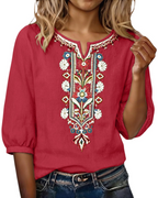 Aurora | Blusa Donna Floreale con Scollo a V