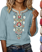 Aurora | Blusa Donna Floreale con Scollo a V