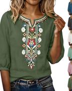 Aurora | Blusa Donna Floreale con Scollo a V