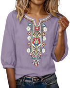 Aurora | Blusa Donna Floreale con Scollo a V