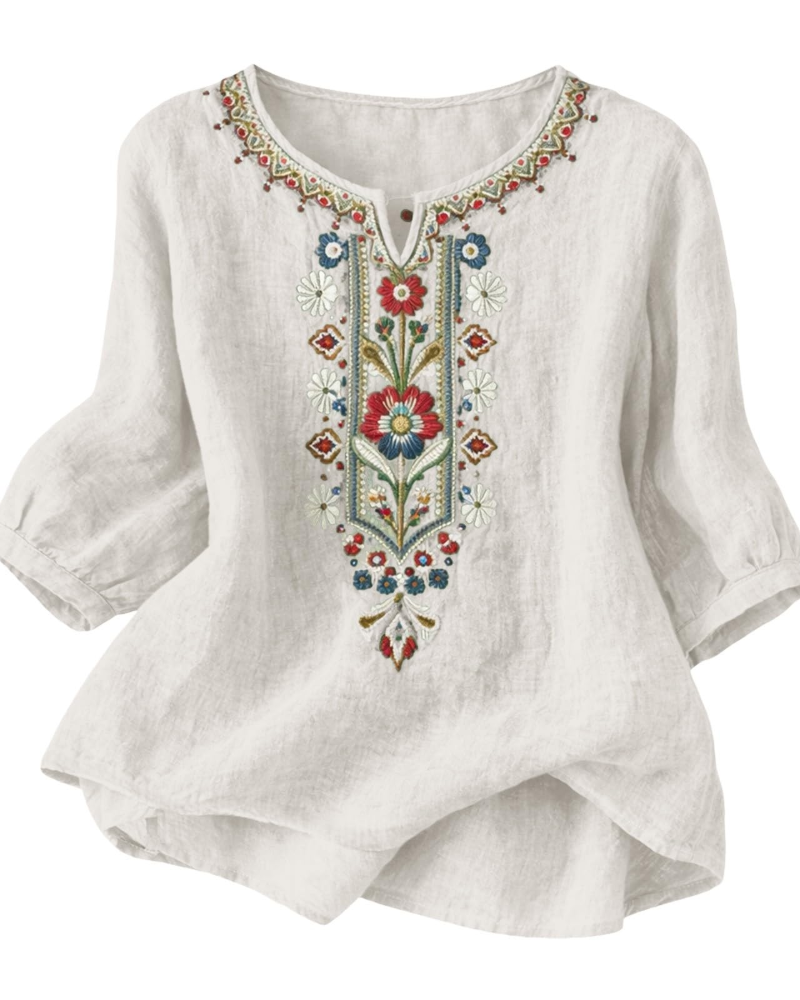 Aurora | Blusa Donna Floreale con Scollo a V