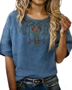 Aurora | Blusa Donna Floreale con Scollo a V