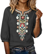 Aurora | Blusa Donna Floreale con Scollo a V