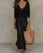 Agnese | Completo Donna con Abito e Maglione a Scollo a V