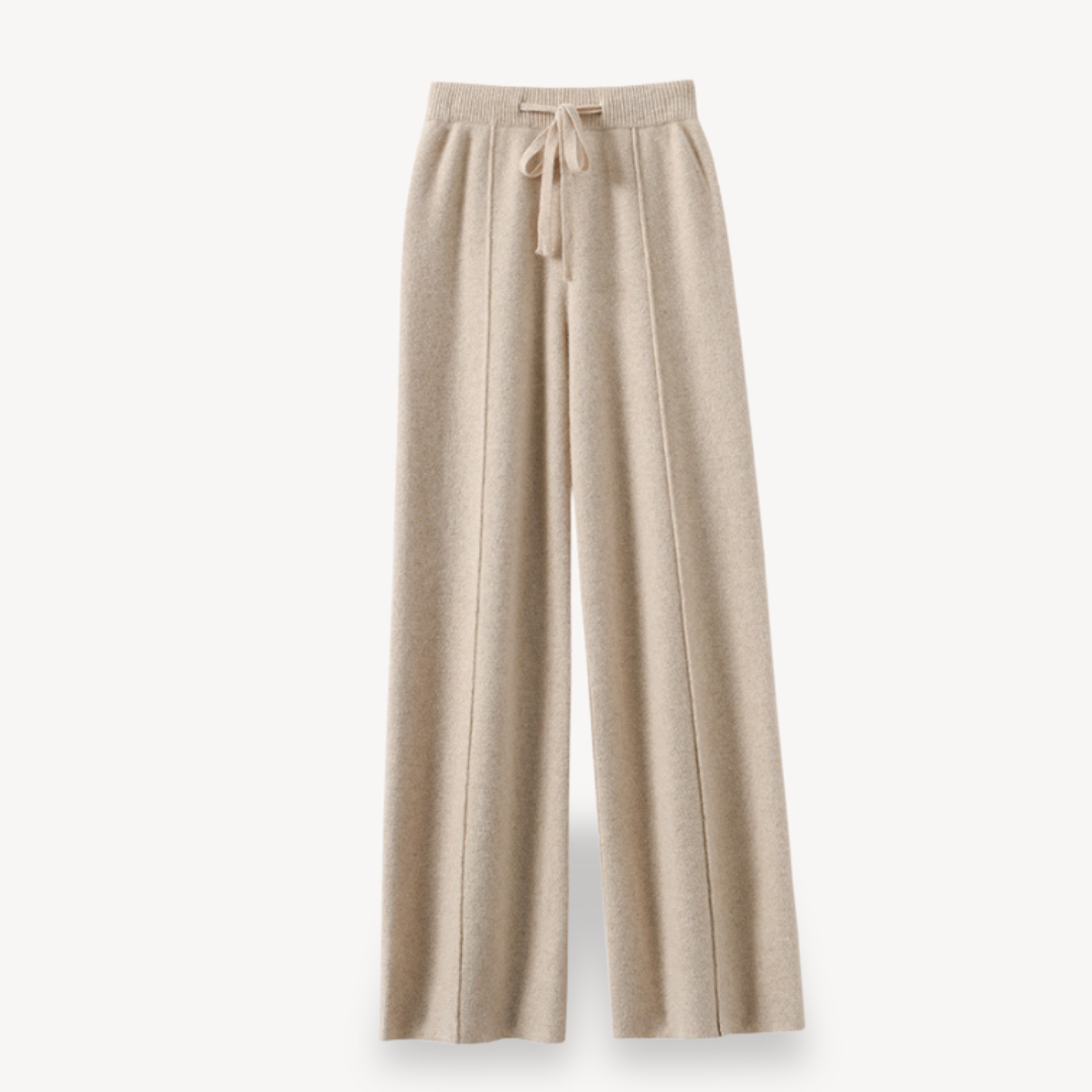 Pantaloni donna in maglia ampi con coulisse
