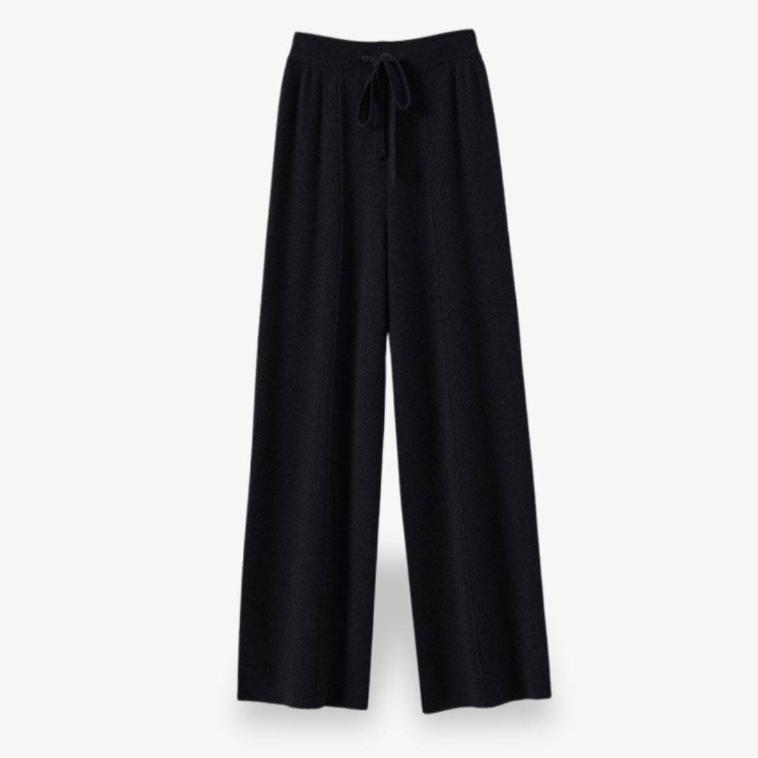 Pantaloni donna in maglia ampi con coulisse