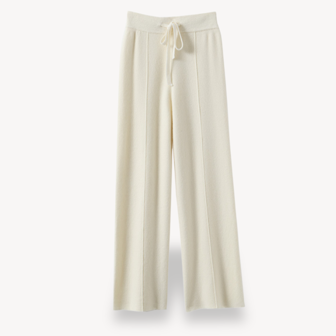 Pantaloni donna in maglia ampi con coulisse