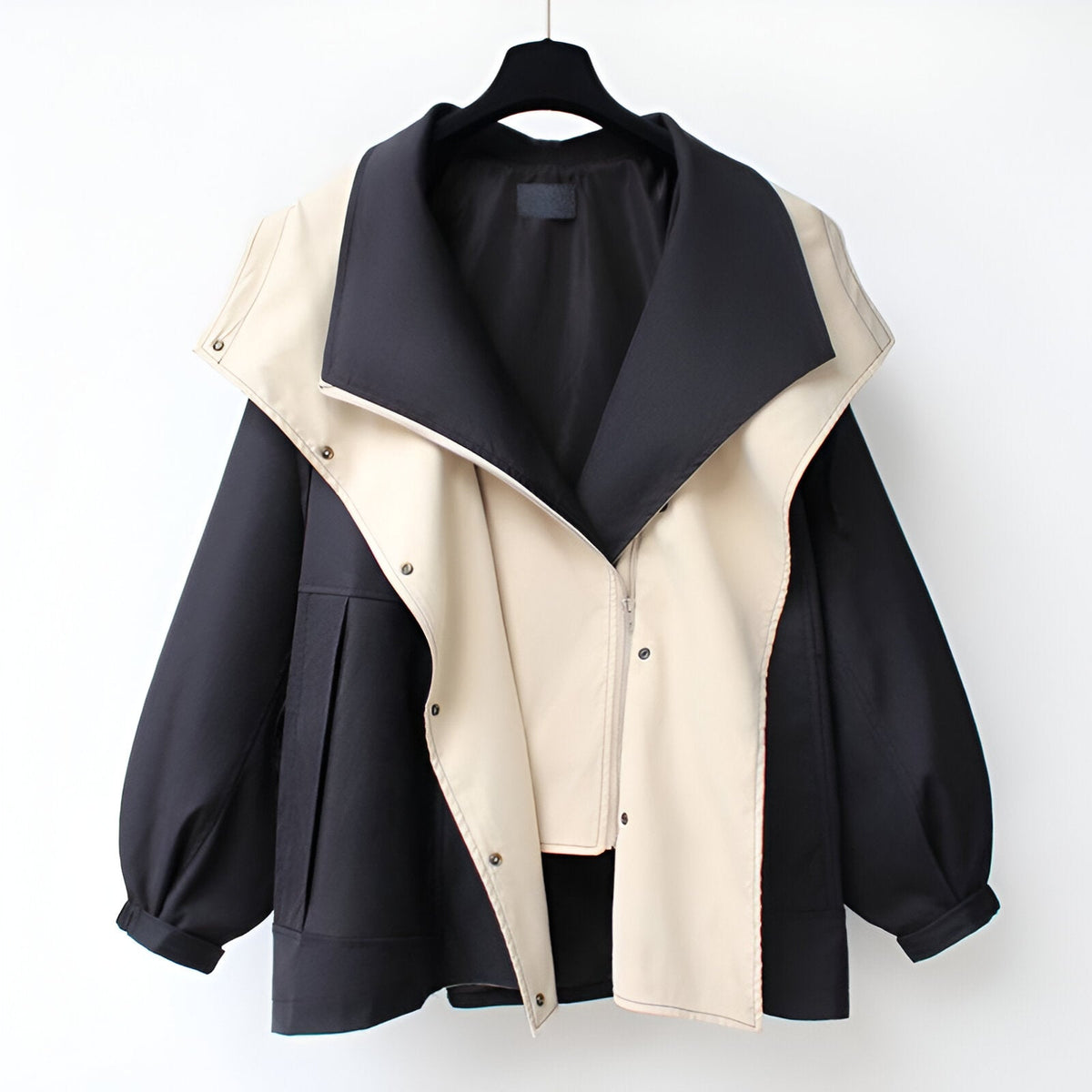 Giacca antivento donna reversibile con collo alto