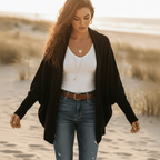 Cardigan donna oversize con maniche a pipistrello