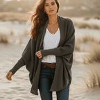 Cardigan donna oversize con maniche a pipistrello