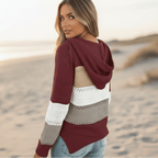 Maglione donna con cappuccio a righe