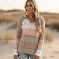 Maglione donna con cappuccio a righe
